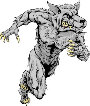 recommend clip art: Werewolf wolf sports mascot running