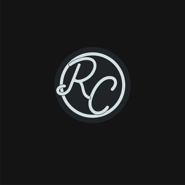 Initials RC logo monogram with simple circle line design inspiration