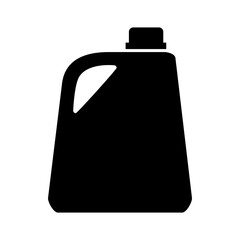The canister icon. Black silhouette of a canister, container for storage and transportation of liquid substances for various purposes. Vector illustration isolated on a white background for design.