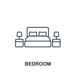 Bedroom icon. Line simple Bedroom icon for templates, web design and infographics