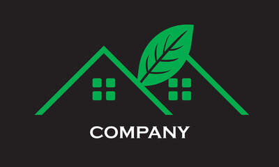 This logo is suitable for companies engaged in Contruction & Building. Green House Logo, Nature logo buildings