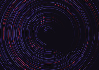 Data flow technology connection. Abstract radial vortex circular trail background. Vector background