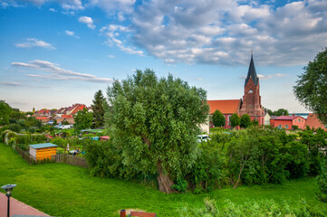 View from the viewing platform. Nowe Warpno, West Pomeranian Voivodeship, Poland.