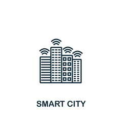 Fototapeta premium Smart City icon. Line simple icon for templates, web design and infographics