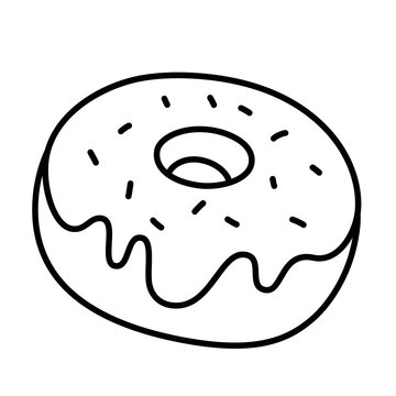 donut clip art black and white