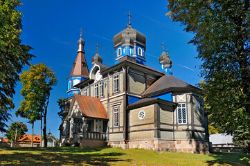 Fototapeta na wymiar Orthodox Church of Protection of the Mother of God, Puchły, Podlaskie Voivodeship, Poland 