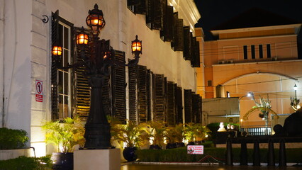 at night the decorative lights shine beautifully to make the atmosphere harmonious