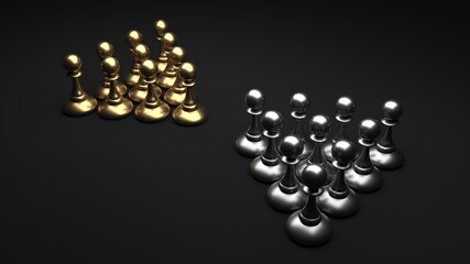 Chess pawns abstract concept background