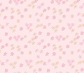 Japanese Pretty Flower Fall Vector Seamless Pattern