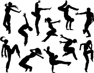 Street Dance Dancer Silhouettes