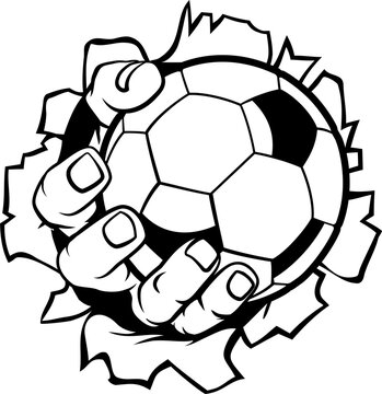 Soccer Football Ball Hand Tearing Background