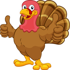 Turkey Thanksgiving or Christmas Cartoon Character