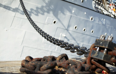anchor chain on a ship
