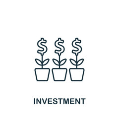 Investment icon. Line simple icon for templates, web design and infographics