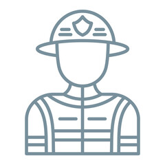 Fireman Multicolor Line Icon