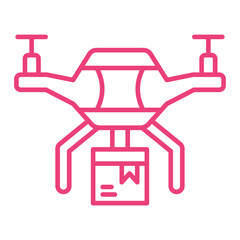 Drone Delivery Multicolor Line Icon