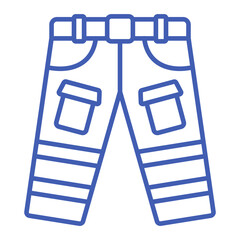 Firefighter Pants Multicolor Line Icon