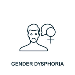 Gender Dysphoria icon. Line simple Lgbt icon for templates, web design and infographics