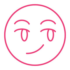 Smirking Multicolor Line Icon