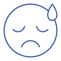 Upset Multicolor Line Icon