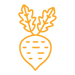 Turnip Multicolor Line Icon