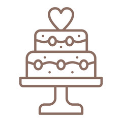 Wedding Cake Multicolor Line Icon