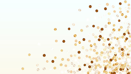 Glowing Background with Confetti of Glitter Particles. Sparkle Lights Texture. New Year pattern. Light Spots. Star Dust. Explosion of Confetti. Design for Card.