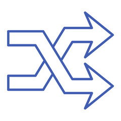 Shuffle Multicolor Line Icon