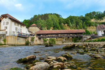 Bernbrücke in Freiburg (Fribourg) in der Schweiz