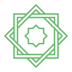 Rub el Hizb Multicolor Line Icon