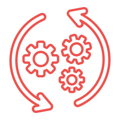 Setting Process Multicolor Line Icon