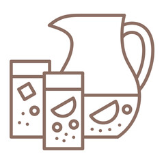 Lemonade Multicolor Line Icon