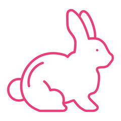 Rabbit Multicolor Line Icon