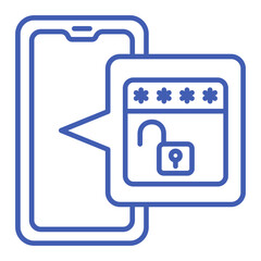 Unlock Multicolor Line Icon