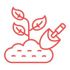 Planting Multicolor Line Icon