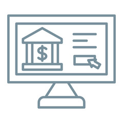 Online Banking Multicolor Line Icon