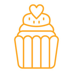 Cupcake Multicolor Line Icon