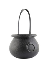 Cutout of an isolated black Halloween cauldron  with the transparent png background
