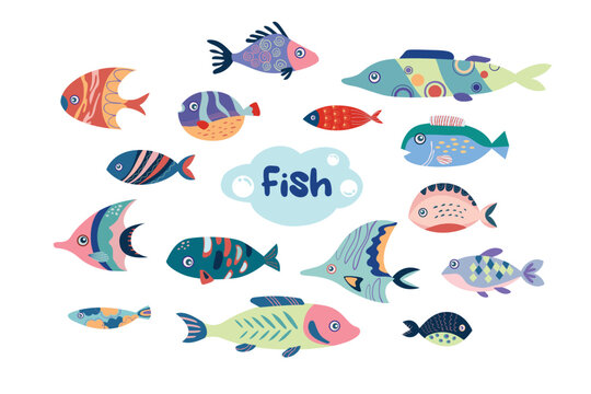 Sea Fish Colourful Vector Pack