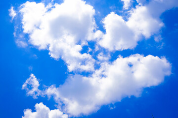 summer sky white clouds floating against blue sky