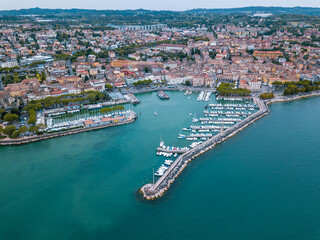 Fototapeta premium Italy, August 2022: panoramic view of Desenzano del Garda in the province of Brescia Lombardy