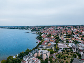 Fototapeta premium Italy, August 2022: panoramic view of Desenzano del Garda in the province of Brescia Lombardy