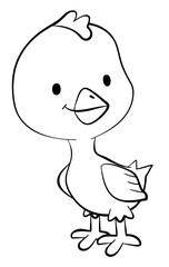 Chicken. Element for coloring page. Cartoon style.