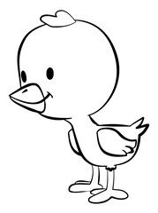 Chicken. Element for coloring page. Cartoon style.