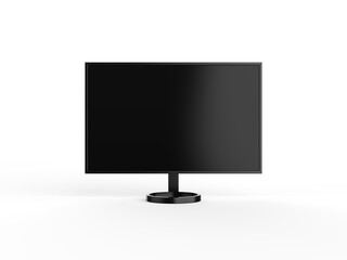 4K TV flat screen lcd or oled mockup, black high definition led plasma television on isolated white background, 3d illustration