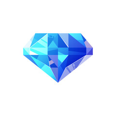Sapphire transparent blue precious stone isolated gem. Vector mazarine jewelry, mineral corundum