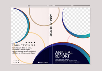 set of annual report cover designs. trendy geometric background with circle elements.