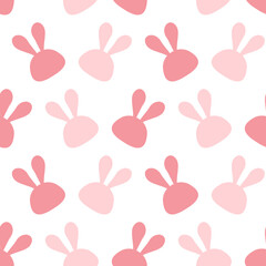 Seamless pattern with rabbit head on white background vector illustration.
