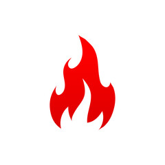 Hot ignite symbol, orange blazing fire flame isolated flat icon. Vector dangerous burning bonfire or campfire. Bright ignition, flammable warning sign. Flaming fire blaze, firewood red light