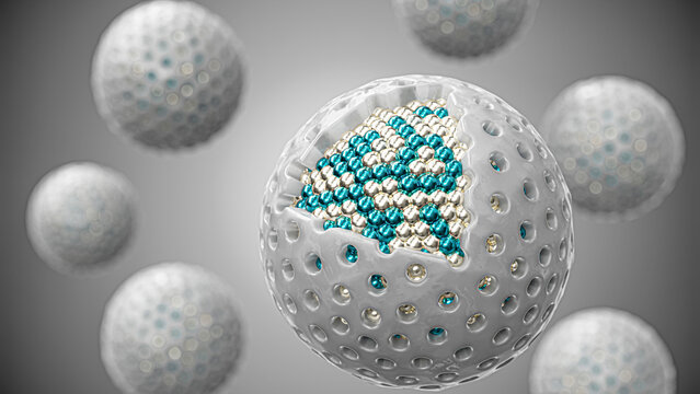 Silica-coated nanocatalyst, illustration
